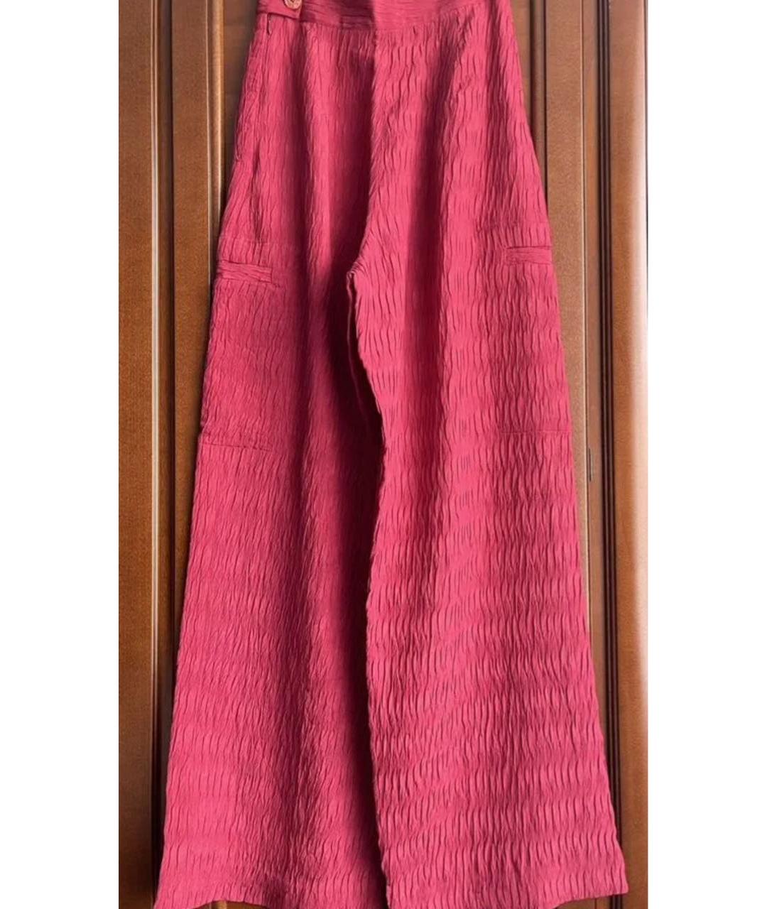 HERMES Розовые шелковые брюки широкие, фото 5