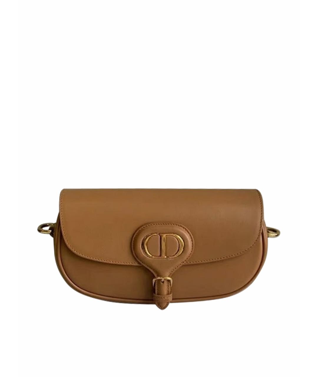 CHRISTIAN DIOR Коричневая кожаная сумка через плечо, фото 1