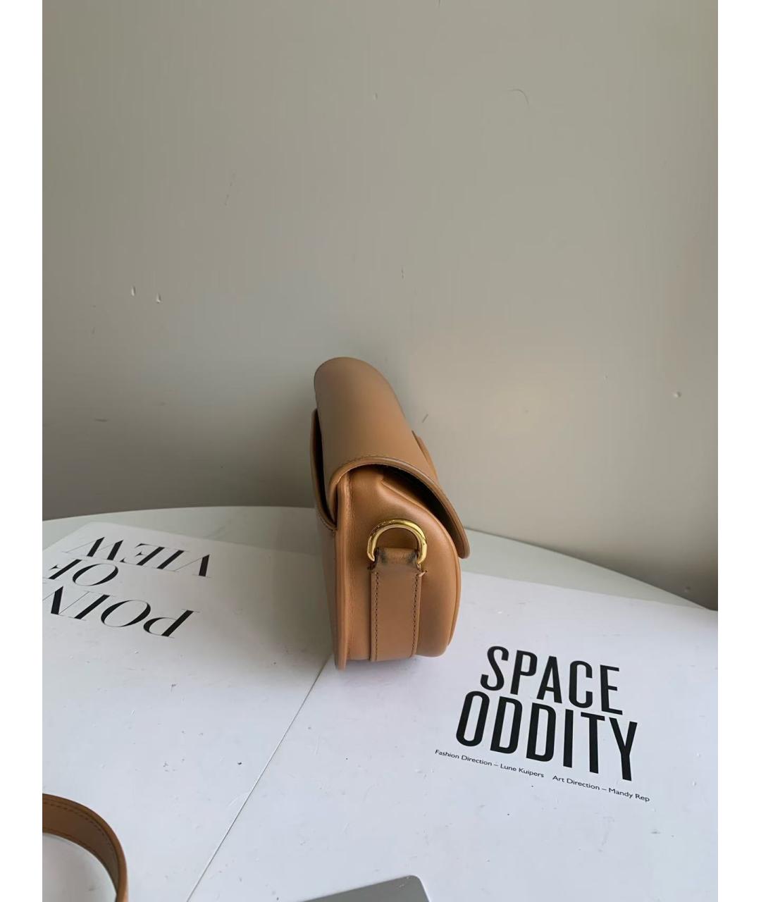 CHRISTIAN DIOR Коричневая кожаная сумка через плечо, фото 4