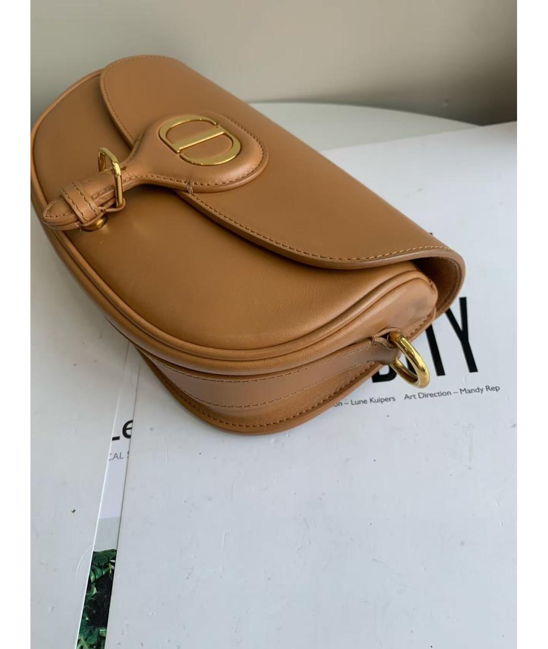 CHRISTIAN DIOR Коричневая кожаная сумка через плечо, фото 5