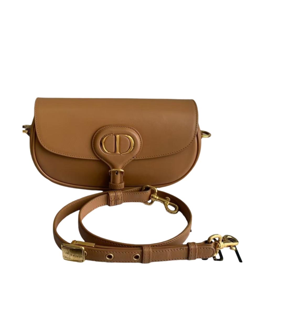CHRISTIAN DIOR Коричневая кожаная сумка через плечо, фото 6