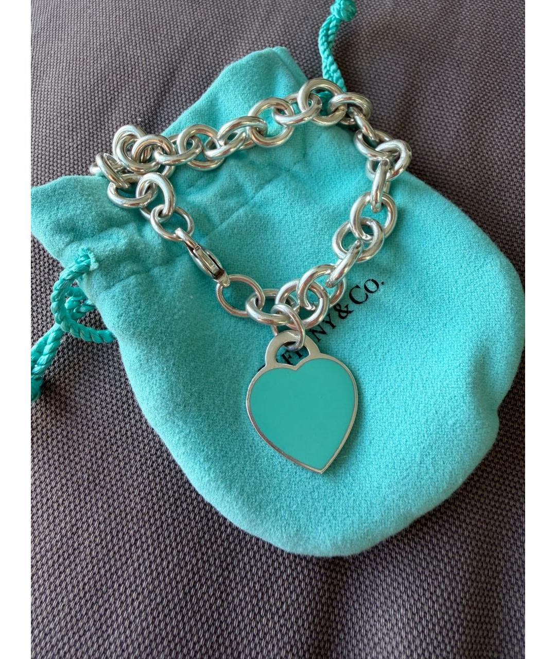 TIFFANY&CO Бирюзовый серебряный браслет, фото 4