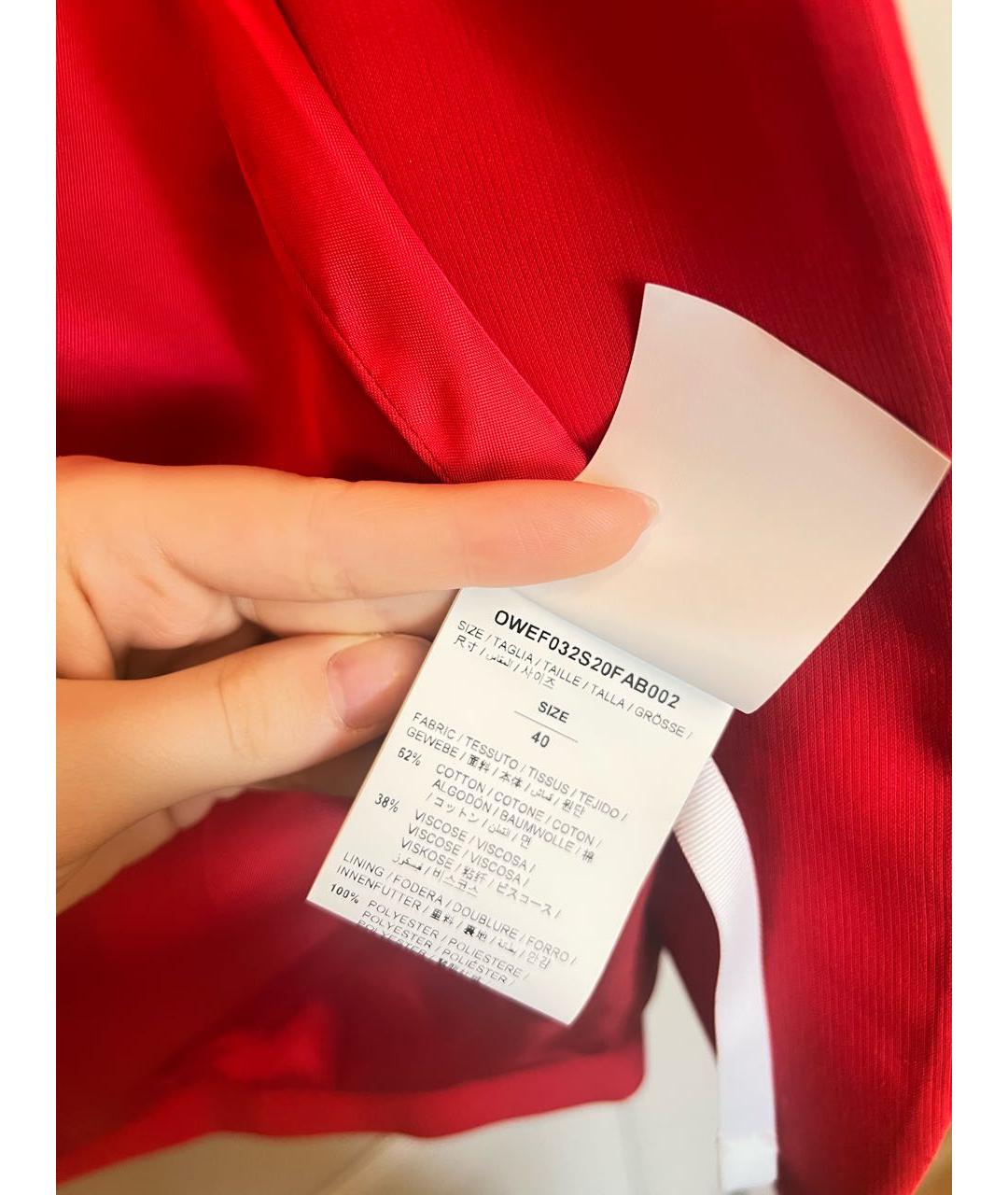 OFF-WHITE Красный хлопковый костюм с брюками, фото 5