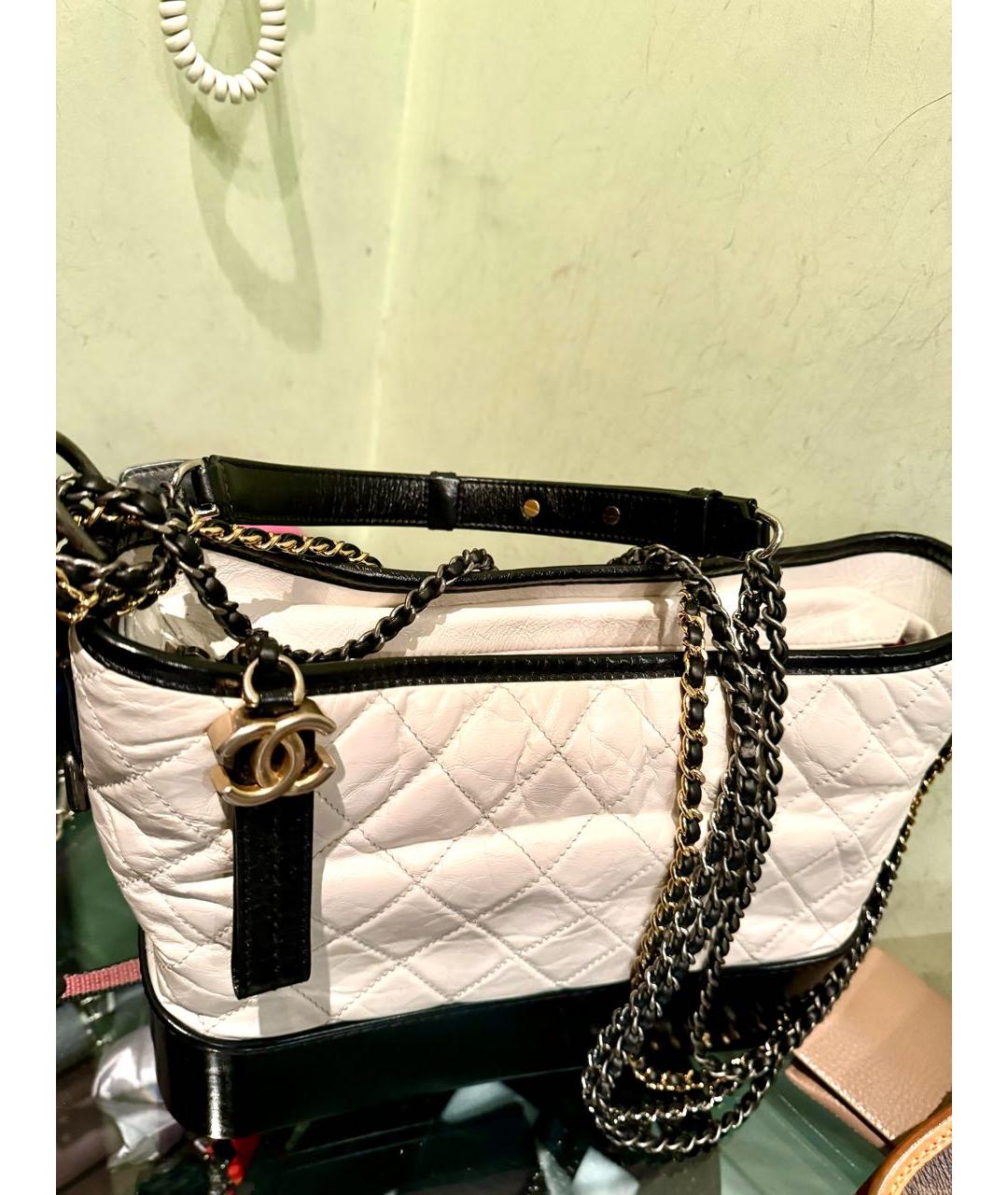 CHANEL Бежевая кожаная сумка через плечо, фото 2