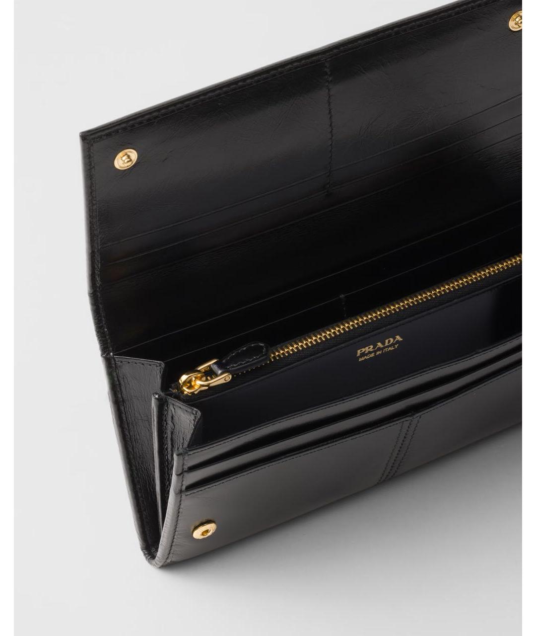 PRADA Черный кожаный кошелек, фото 4