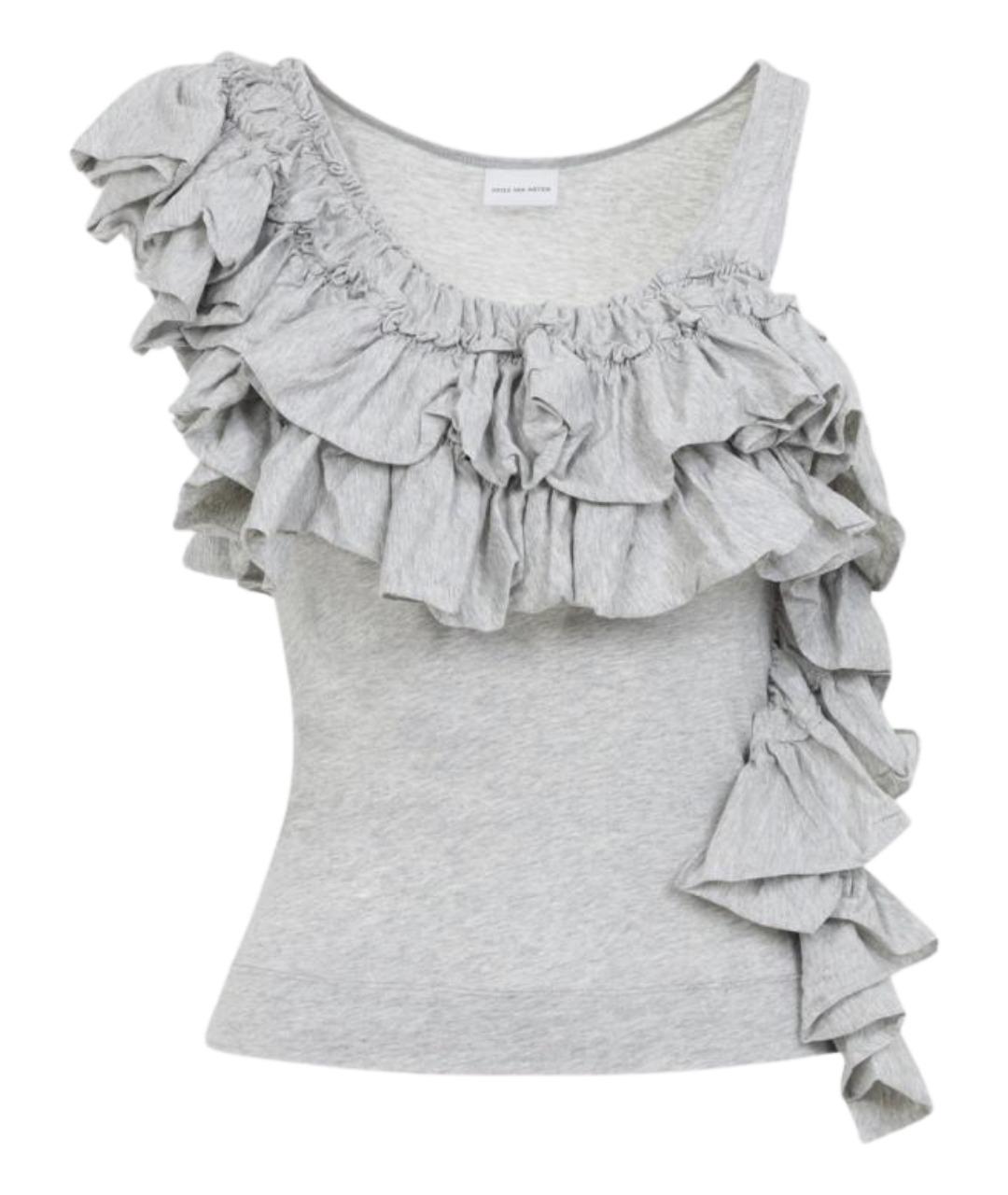 DRIES VAN NOTEN Серая хлопковая майка, фото 1