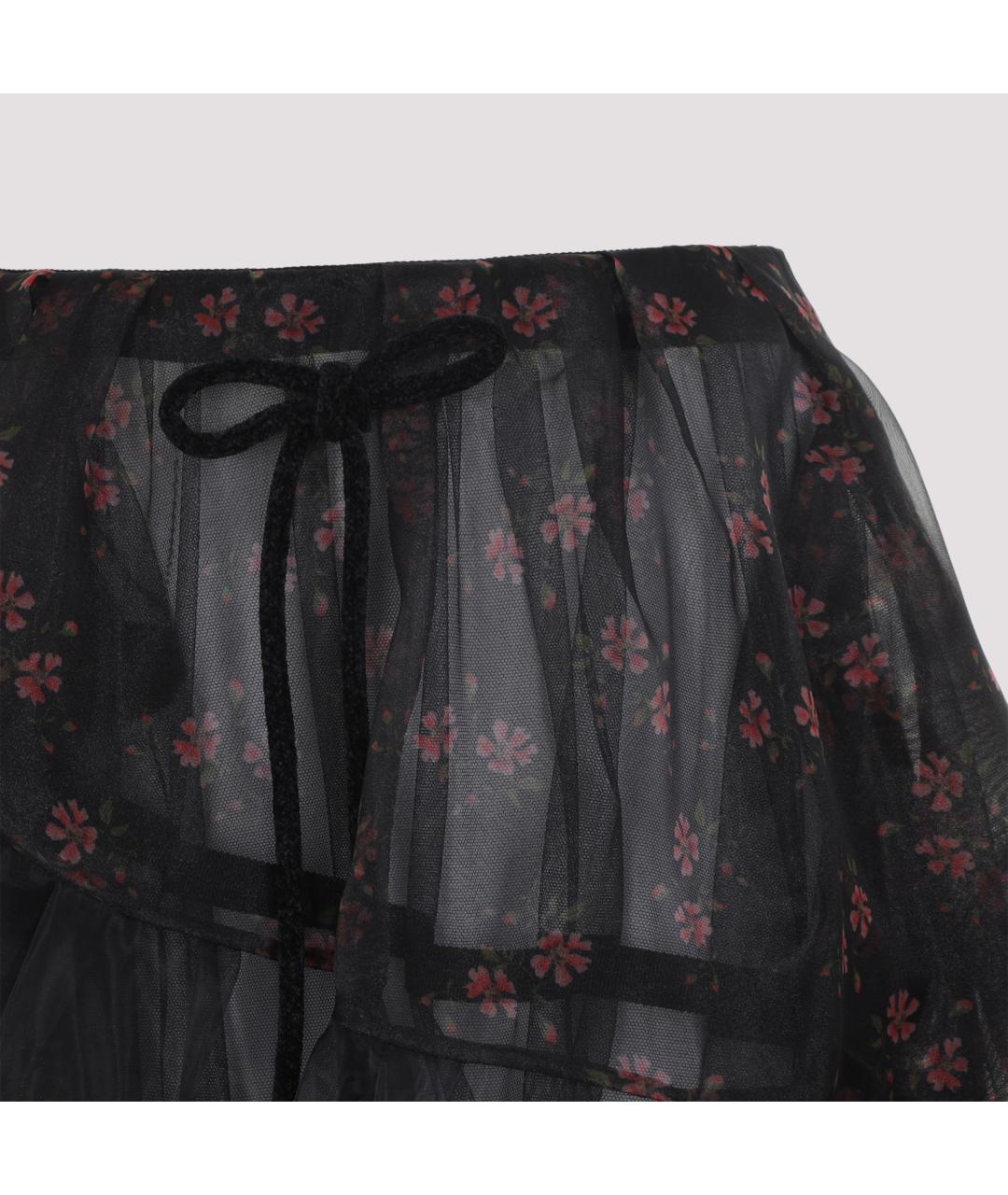 SIMONE ROCHA Черная полиамидовая юбка миди, фото 3