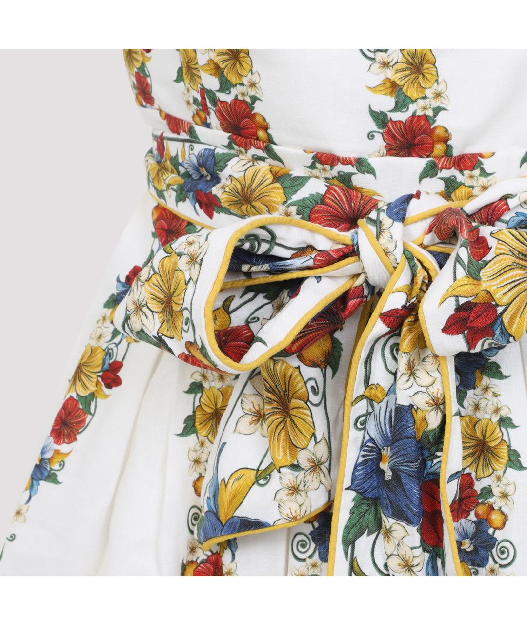 FARM RIO Белое льняное повседневное платье, фото 4