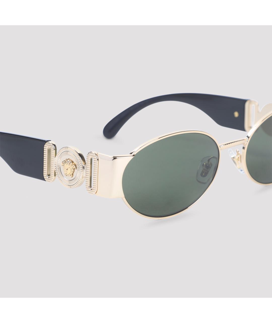 VERSACE Черные металлические солнцезащитные очки, фото 3