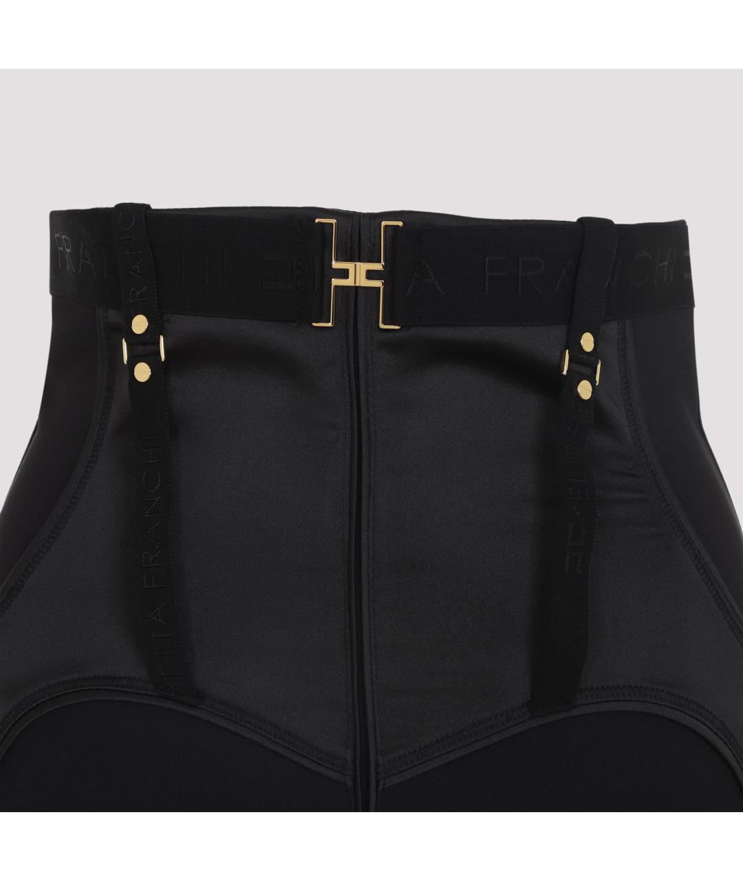 ELISABETTA FRANCHI Черная полиэстеровая юбка миди, фото 4