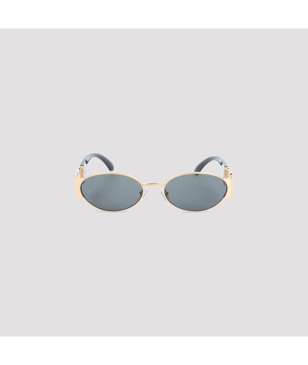 VERSACE Черные металлические солнцезащитные очки, фото 2