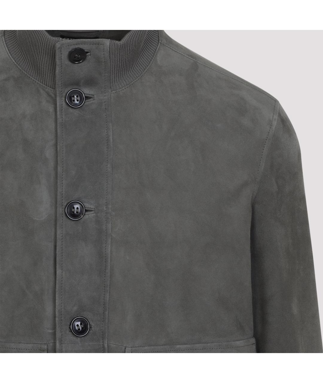 ZEGNA Антрацитовая замшевая куртка, фото 5