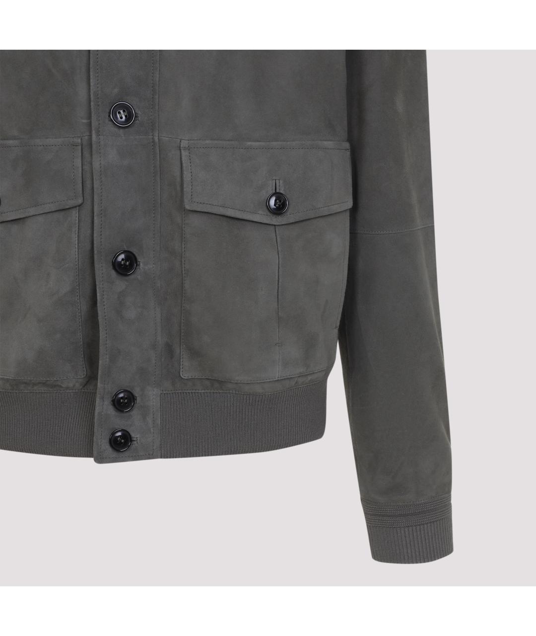 ZEGNA Антрацитовая замшевая куртка, фото 4