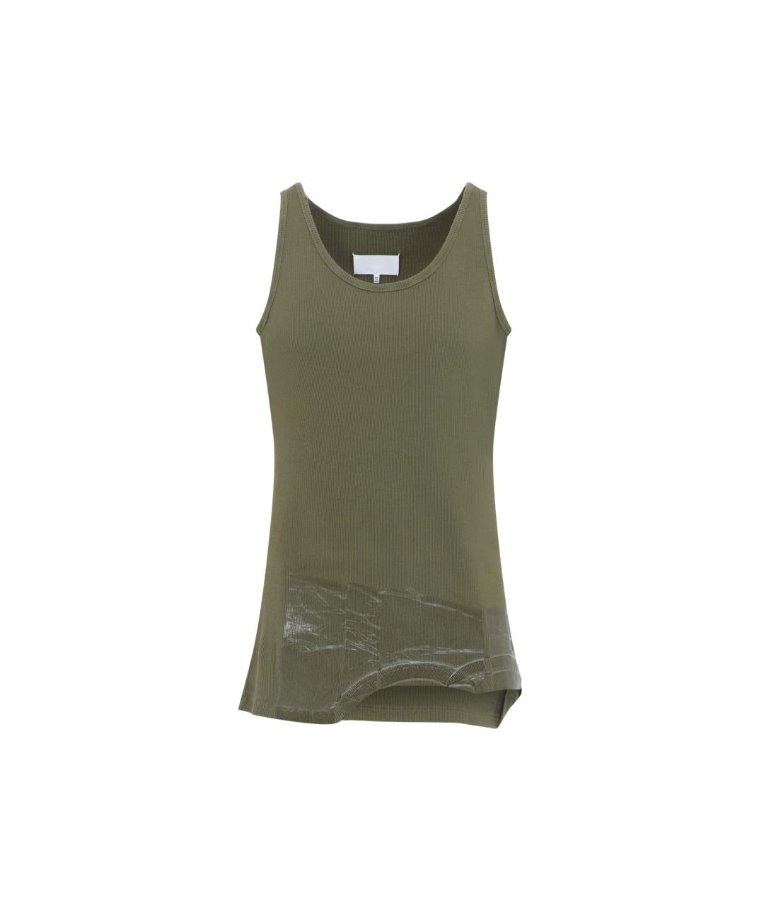 MAISON MARGIELA Зеленая хлопковая майка, фото 1