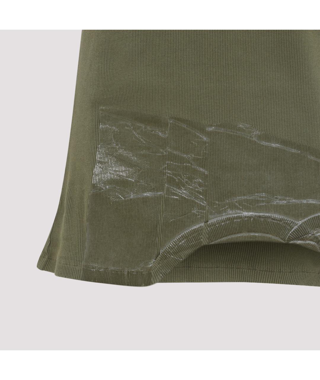 MAISON MARGIELA Зеленая хлопковая майка, фото 5