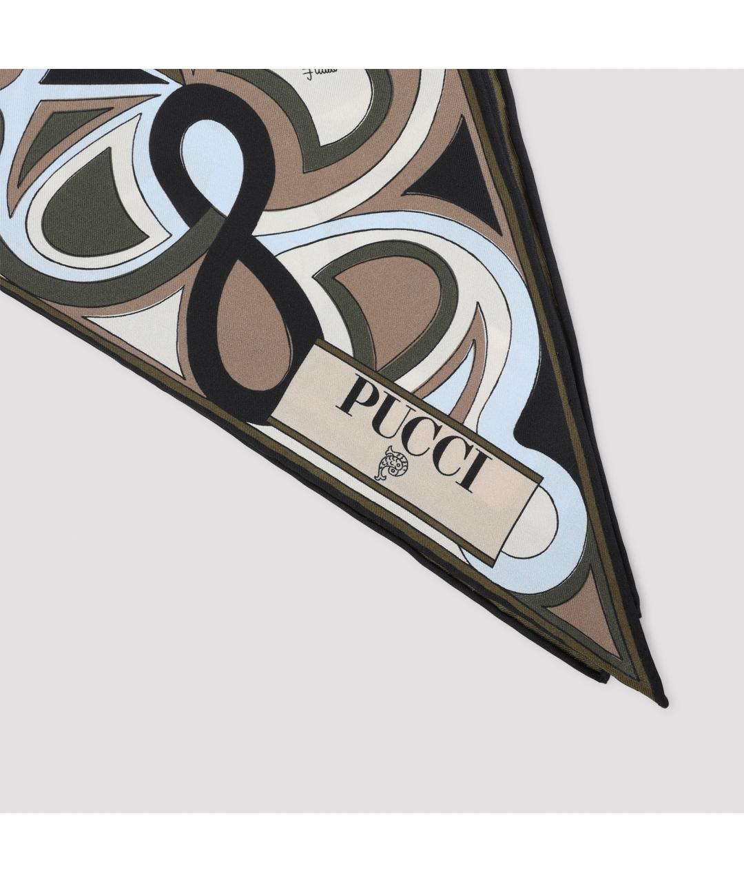 PUCCI Синий шелковый платок, фото 3