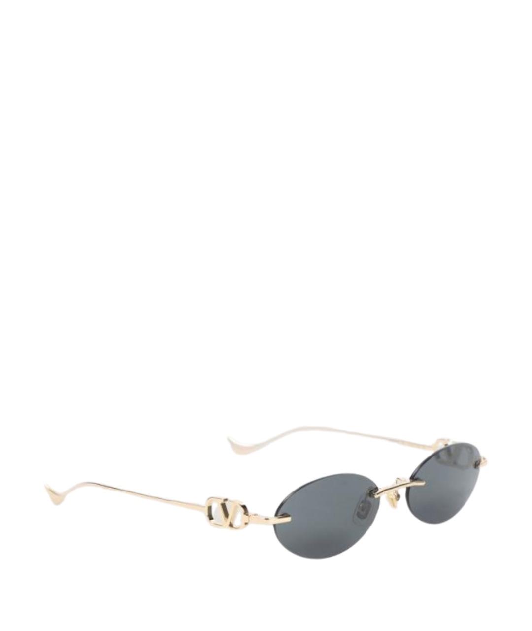 VALENTINO Золотые металлические солнцезащитные очки, фото 1