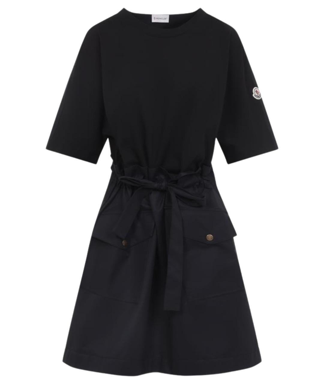 MONCLER Черное хлопковое повседневное платье, фото 1