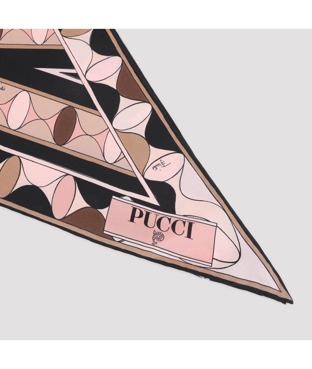 PUCCI Бежевый шелковый шарф, фото 3