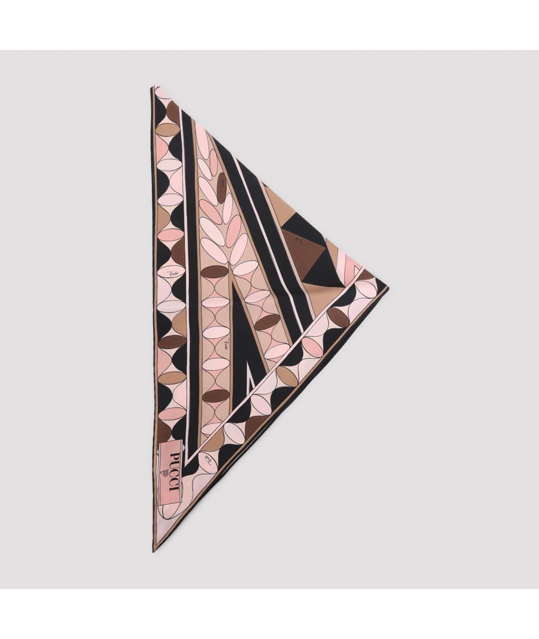 PUCCI Бежевый шелковый шарф, фото 2