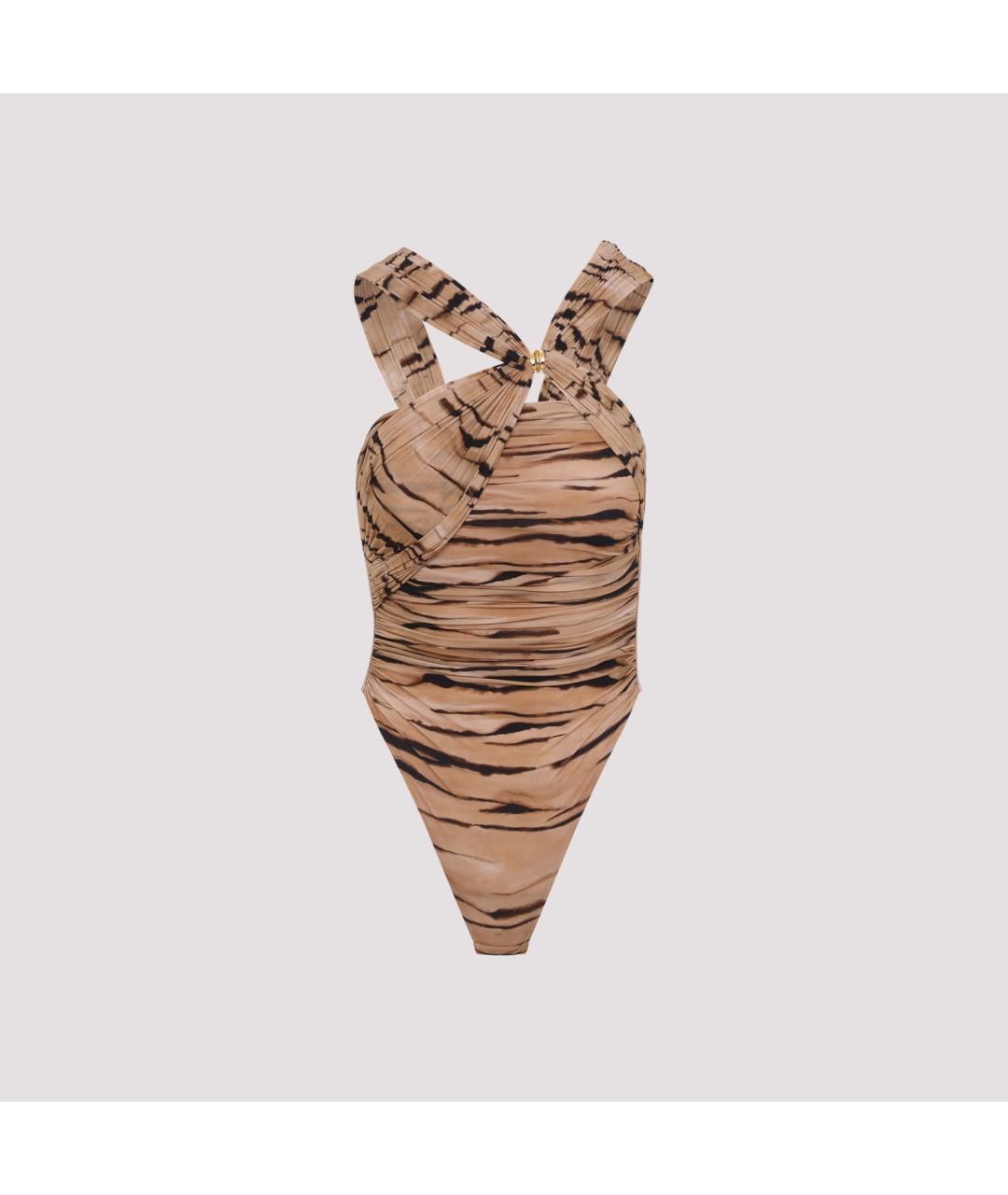 ELISABETTA FRANCHI Бежевая полиамидовая блузы, фото 4