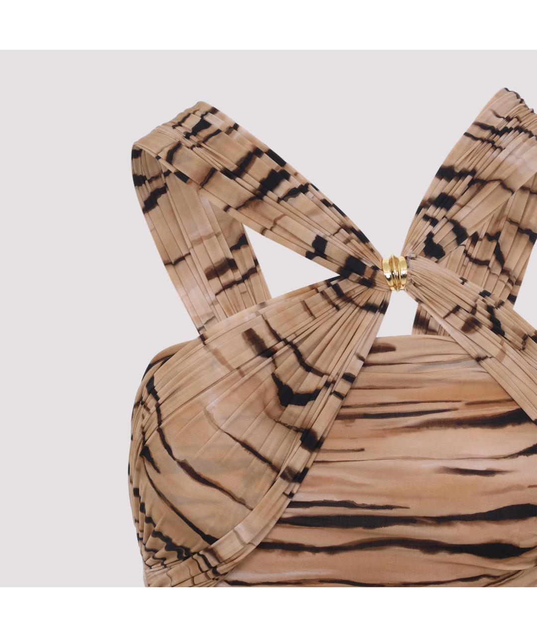 ELISABETTA FRANCHI Бежевая полиамидовая блузы, фото 3