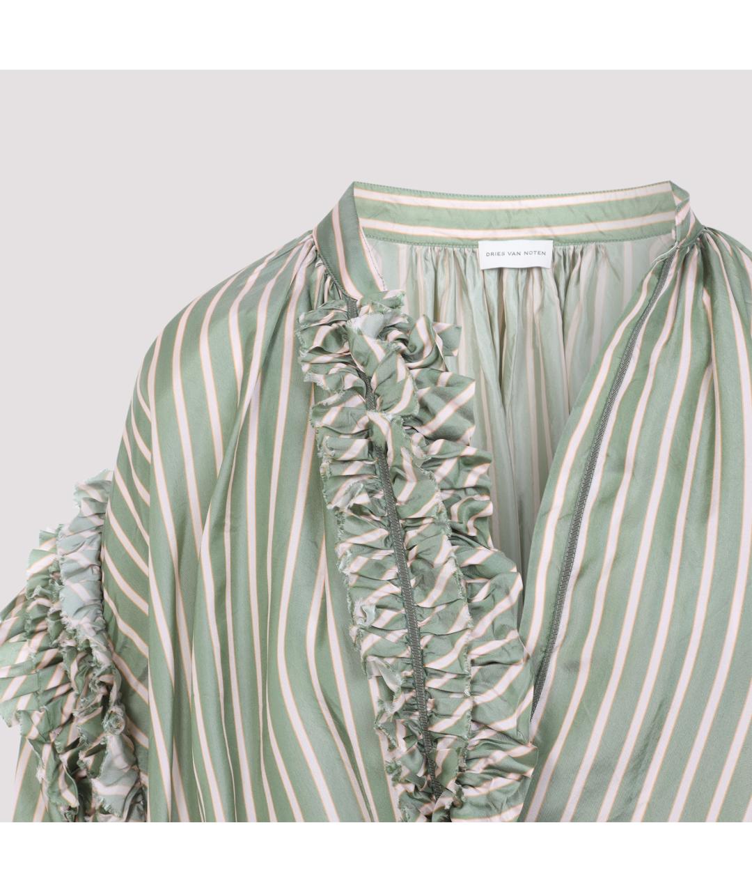 DRIES VAN NOTEN Зеленая вискозная блузы, фото 5