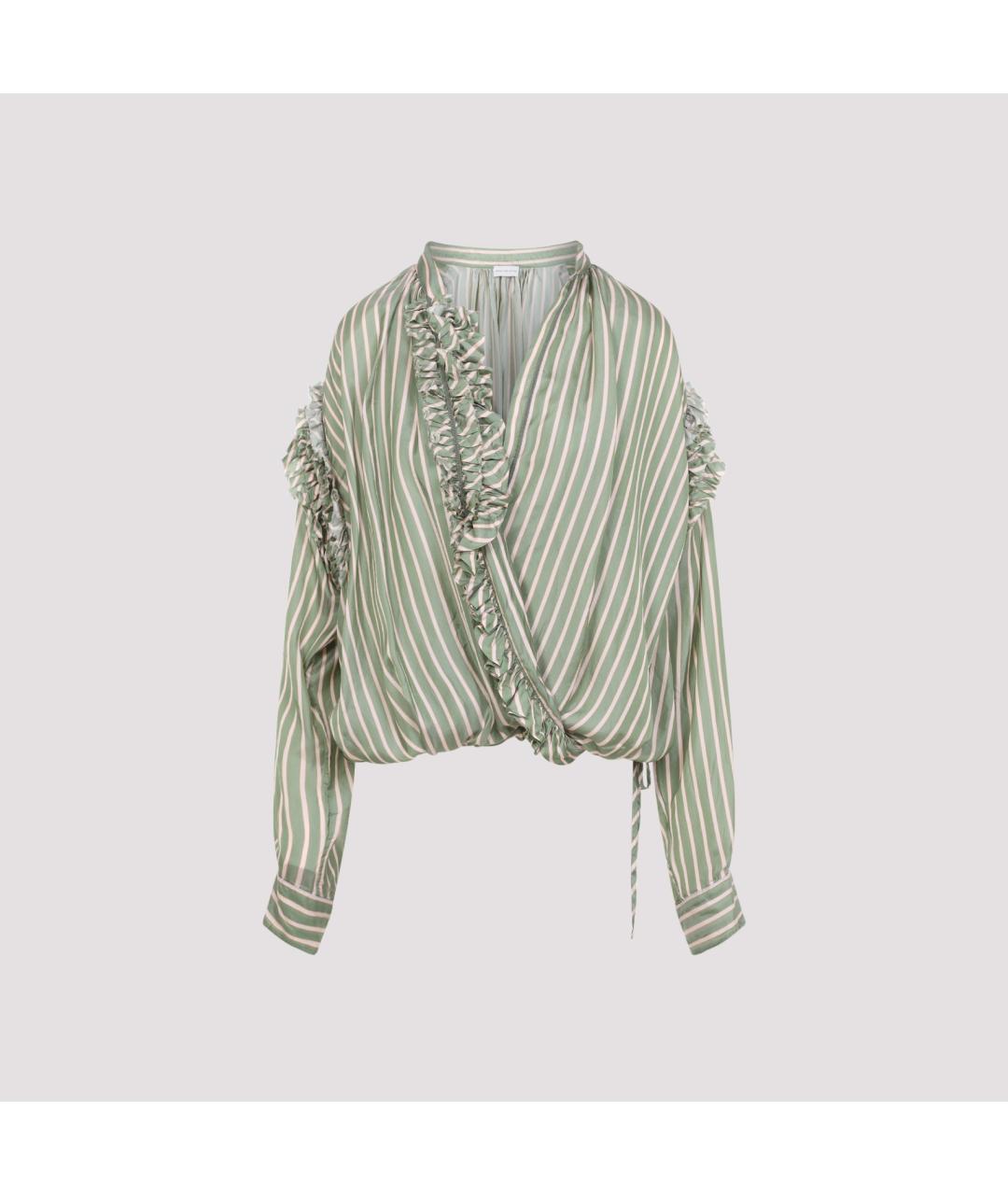 DRIES VAN NOTEN Зеленая вискозная блузы, фото 2