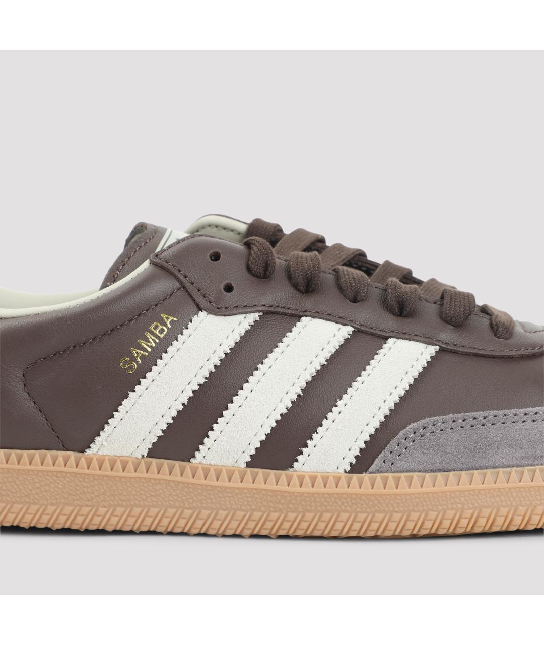 ADIDAS Коричневые кожаные низкие кроссовки / кеды, фото 4