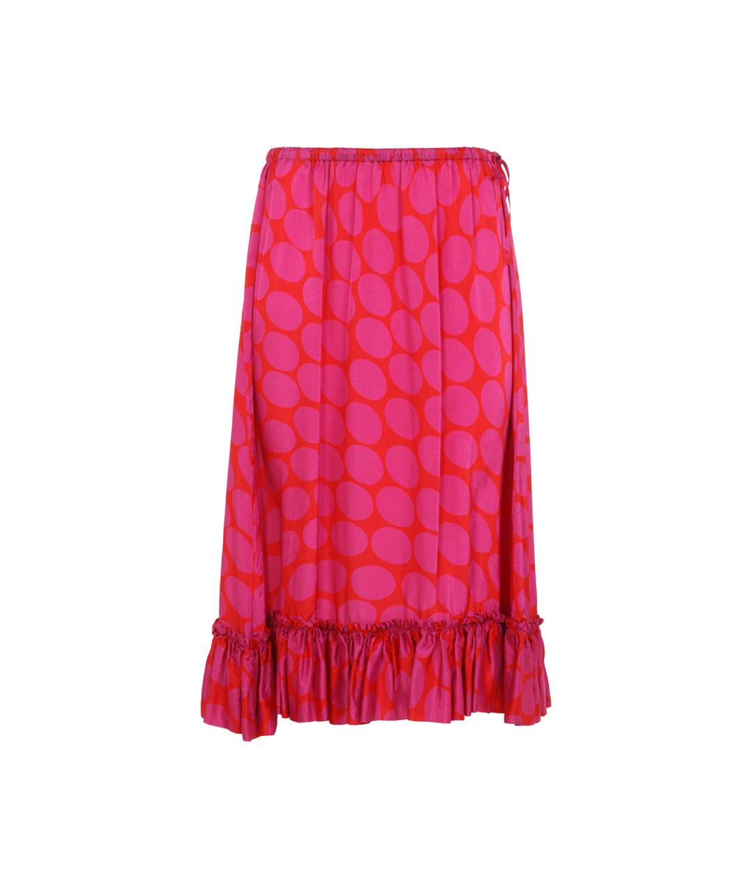 DRIES VAN NOTEN Фуксия вискозная юбка миди, фото 1