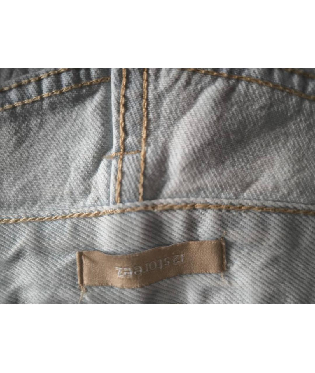 12 STOREEZ Голубые хлопковые прямые джинсы, фото 8