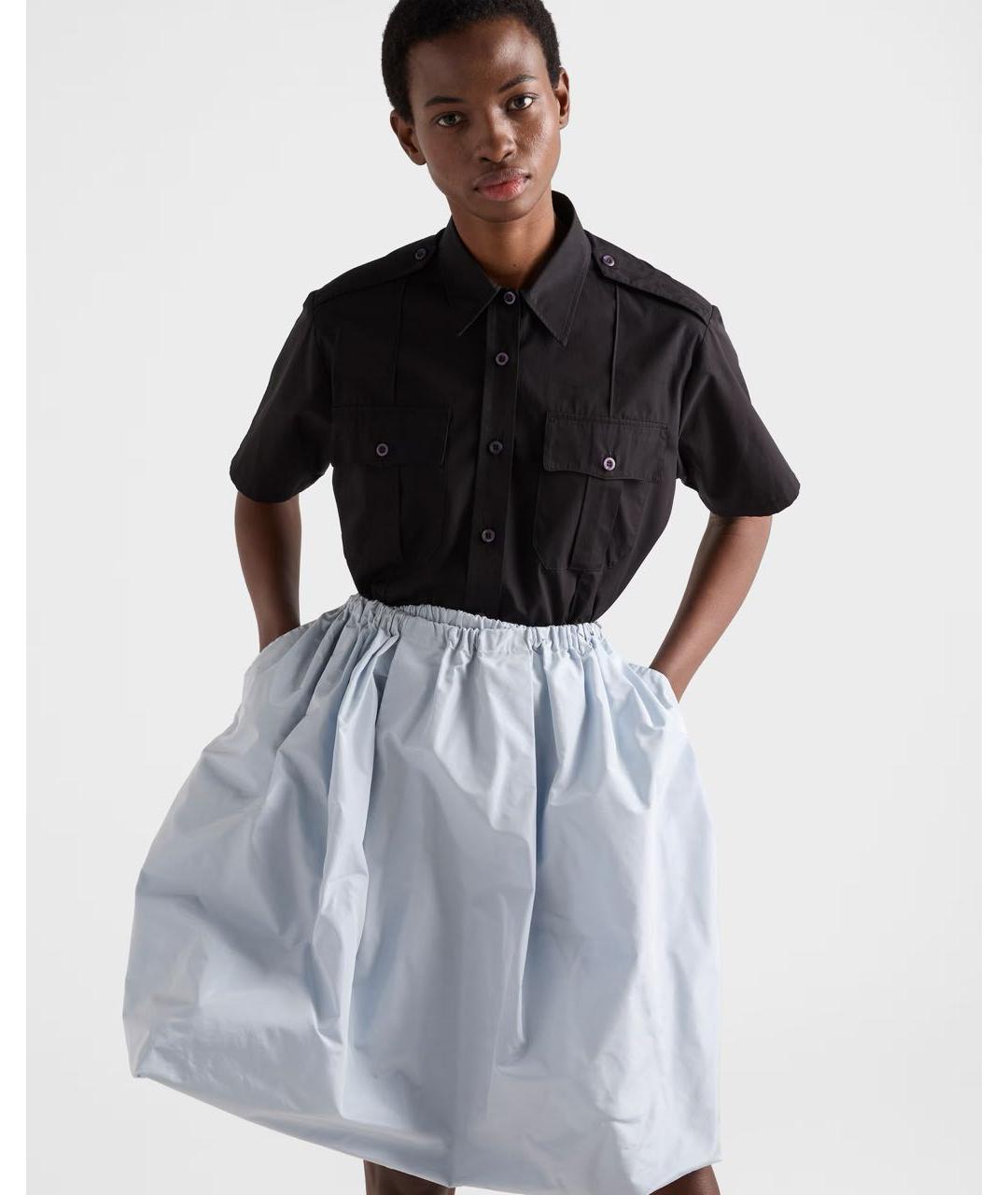 PRADA Голубая юбка миди, фото 3