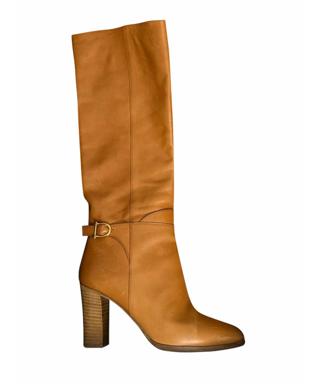 CELINE Коричневые кожаные сапоги, фото 1