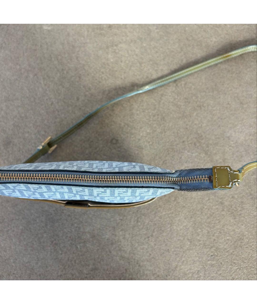 FENDI Голубая деним сумка через плечо, фото 4