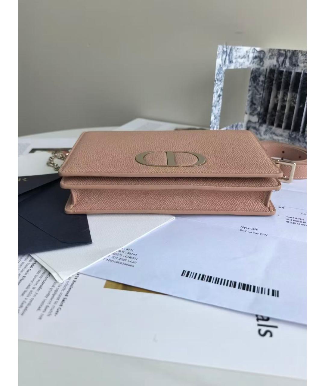 CHRISTIAN DIOR Розовая кожаная сумка через плечо, фото 4