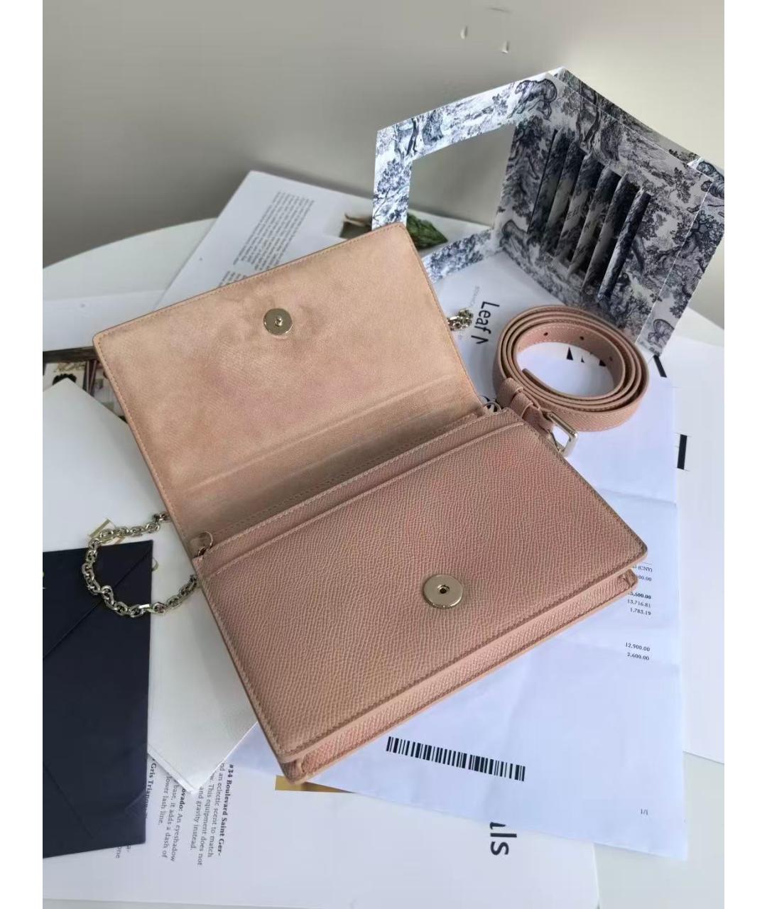 CHRISTIAN DIOR Розовая кожаная сумка через плечо, фото 6