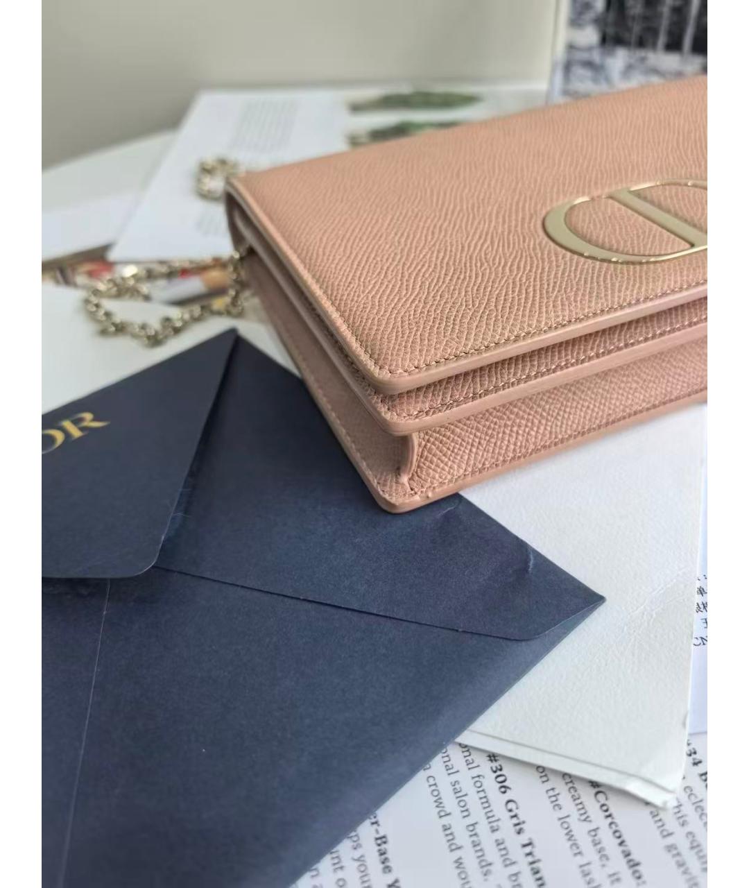 CHRISTIAN DIOR Розовая кожаная сумка через плечо, фото 5