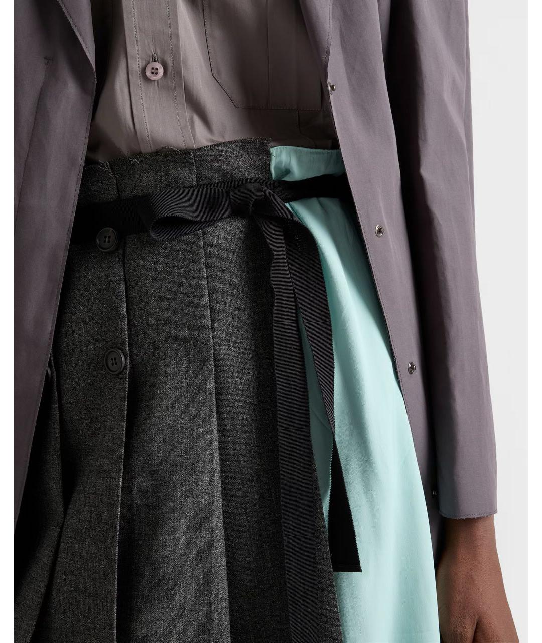 PRADA Серая юбка миди, фото 4