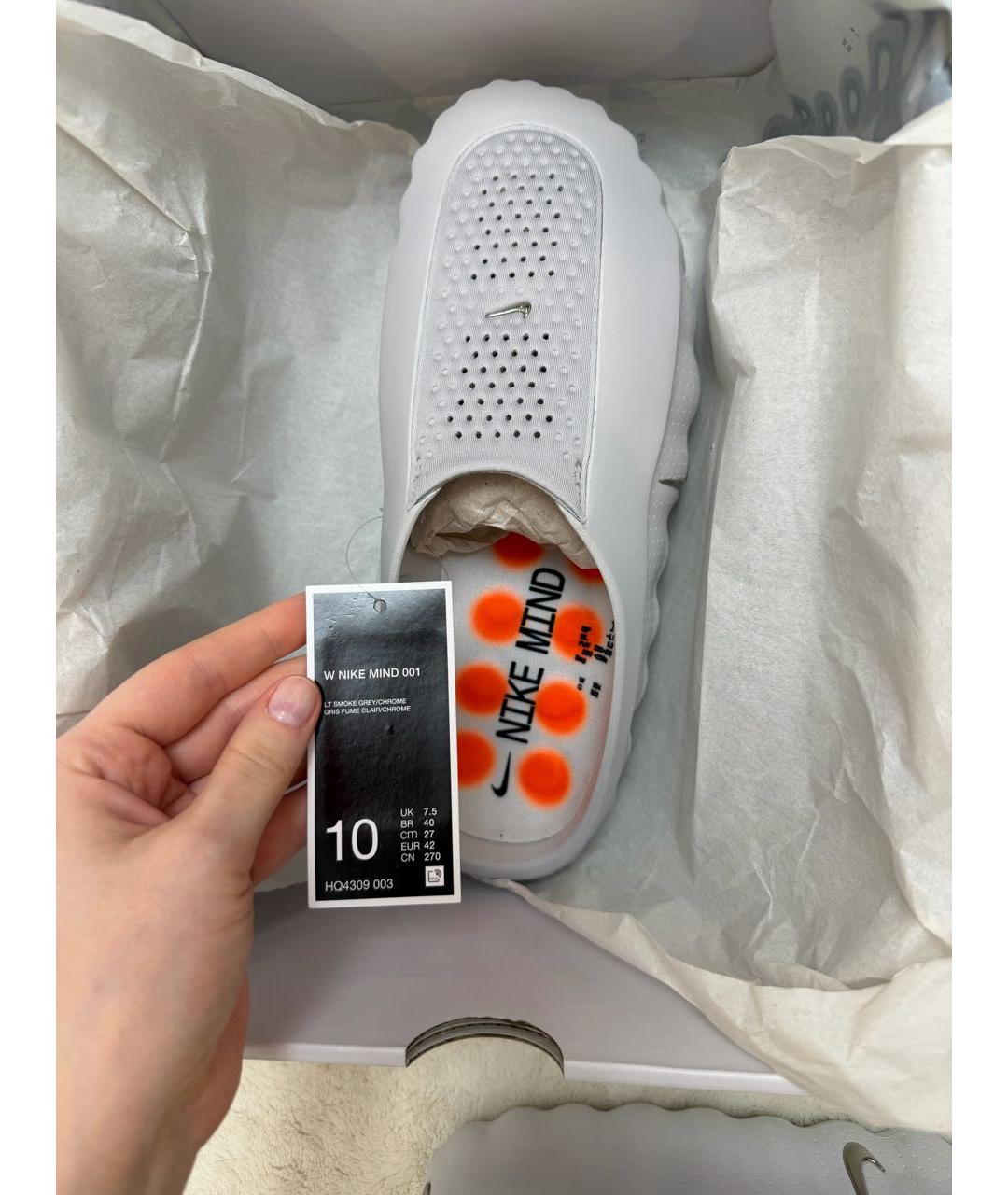 NIKE Серые резиновые шлепанцы, фото 4