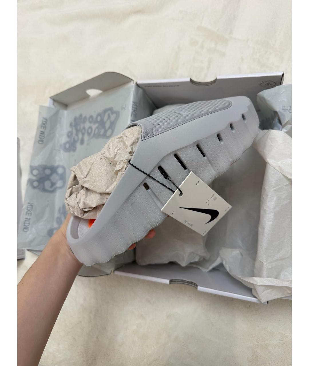 NIKE Серые резиновые шлепанцы, фото 2