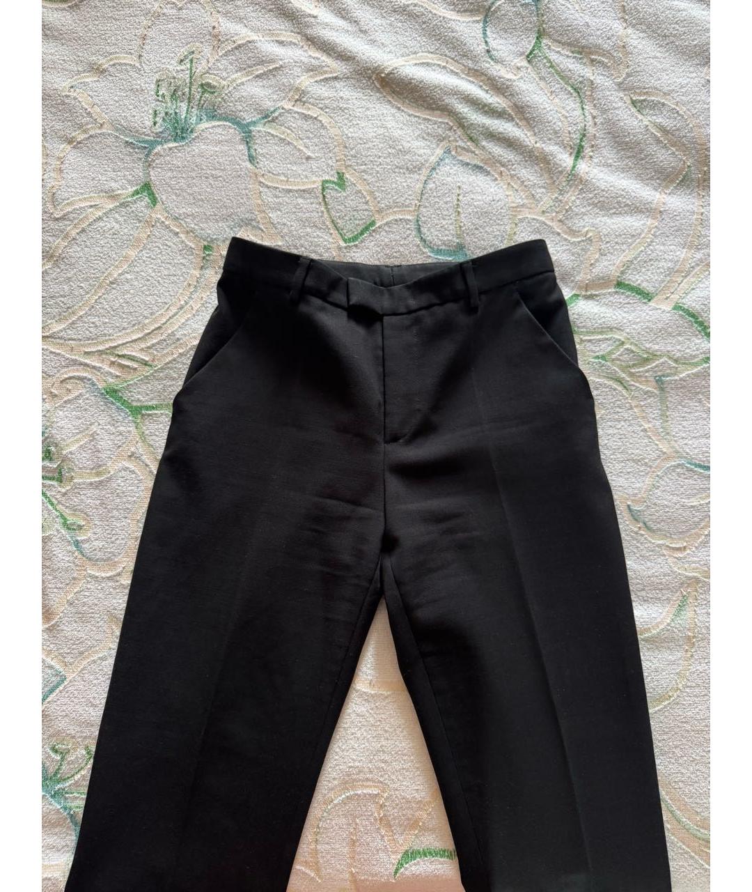 RED VALENTINO Черные полиэстеровые прямые брюки, фото 2