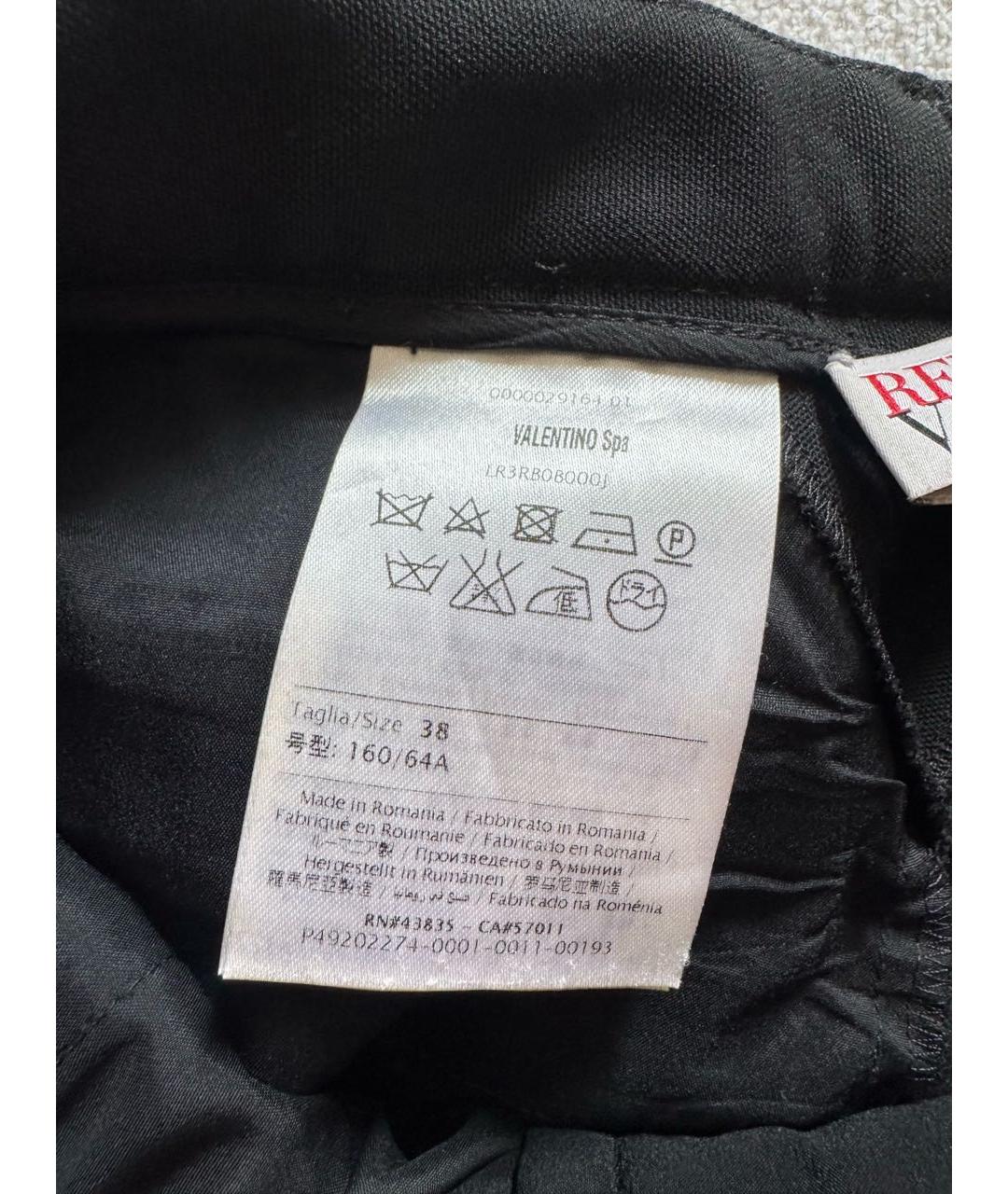 RED VALENTINO Черные полиэстеровые прямые брюки, фото 6