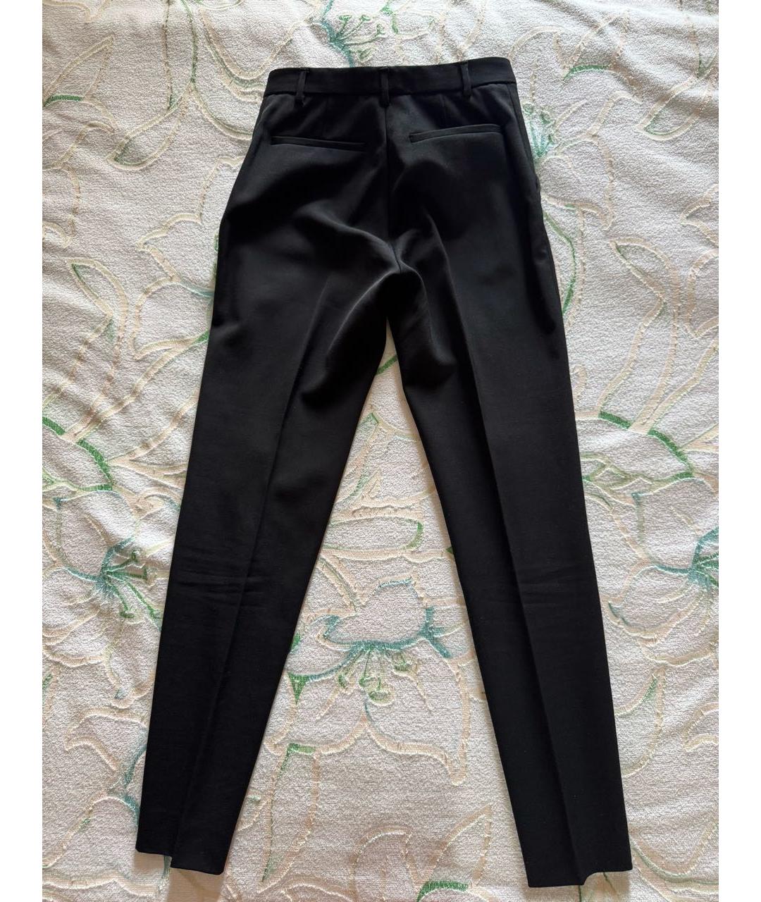 RED VALENTINO Черные полиэстеровые прямые брюки, фото 3