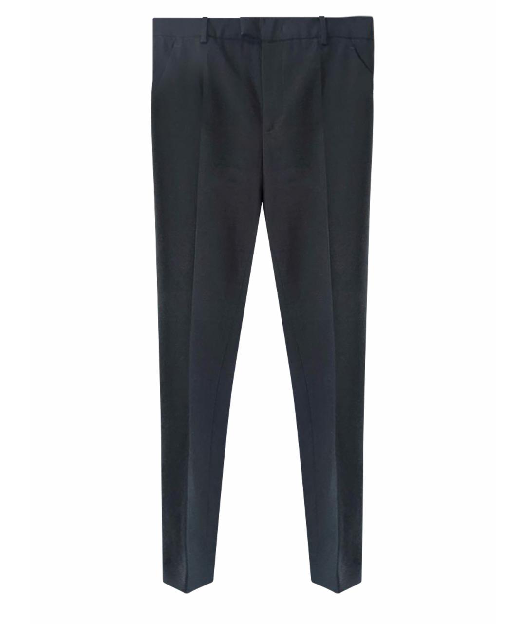 RED VALENTINO Черные полиэстеровые прямые брюки, фото 1