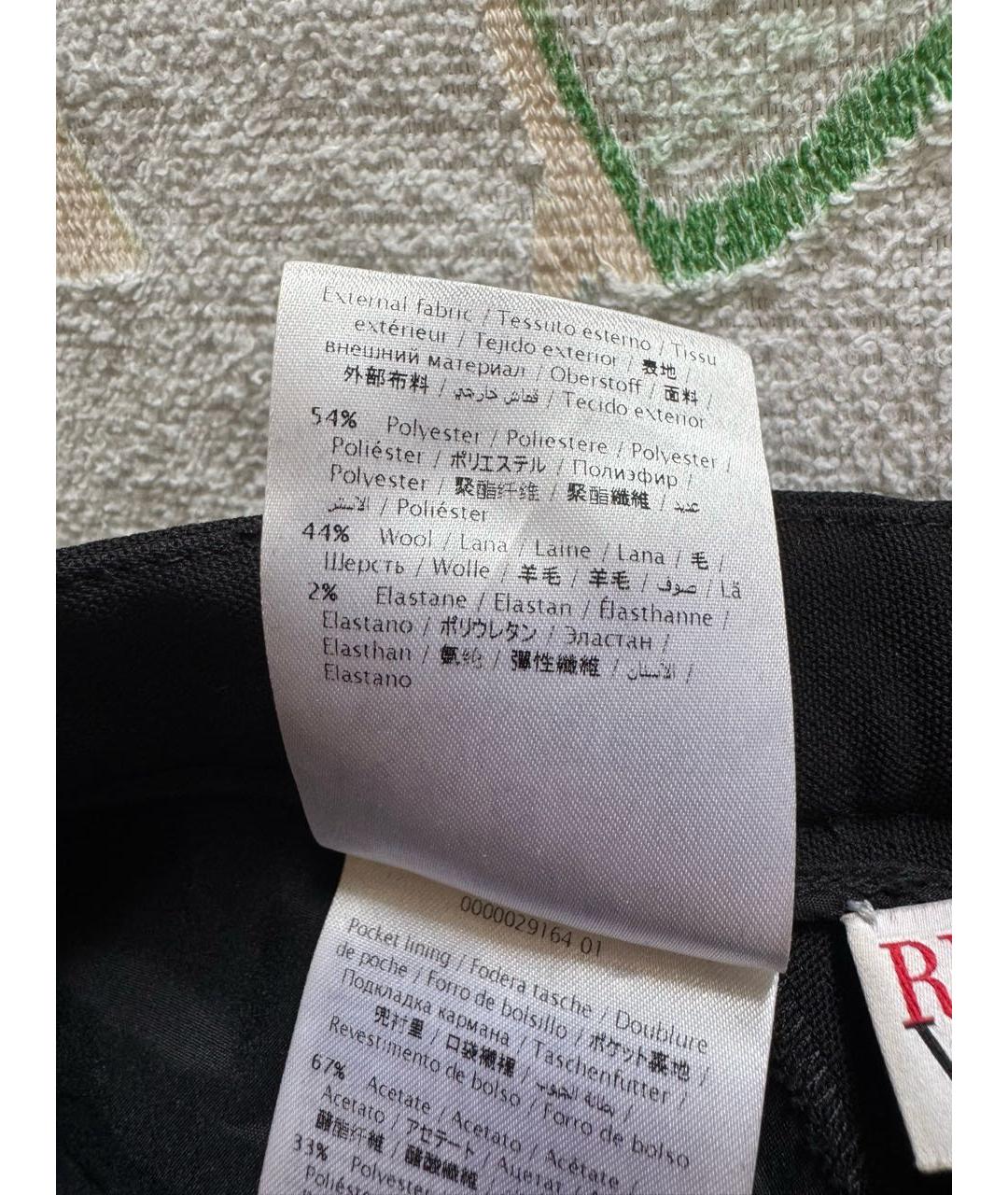 RED VALENTINO Черные полиэстеровые прямые брюки, фото 7