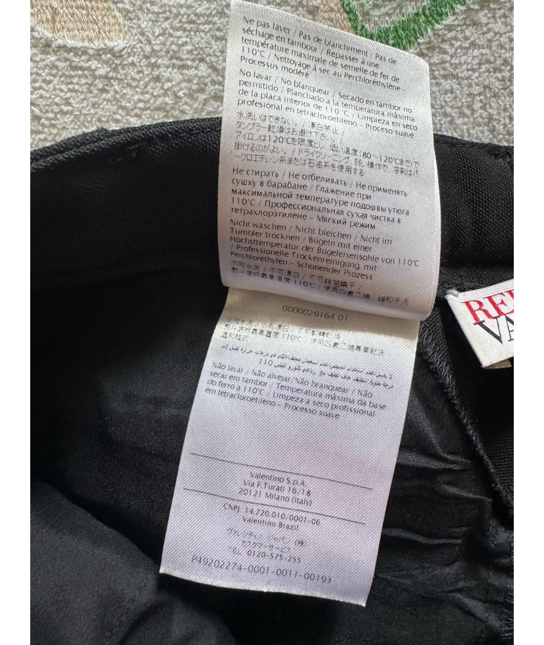 RED VALENTINO Черные полиэстеровые прямые брюки, фото 8