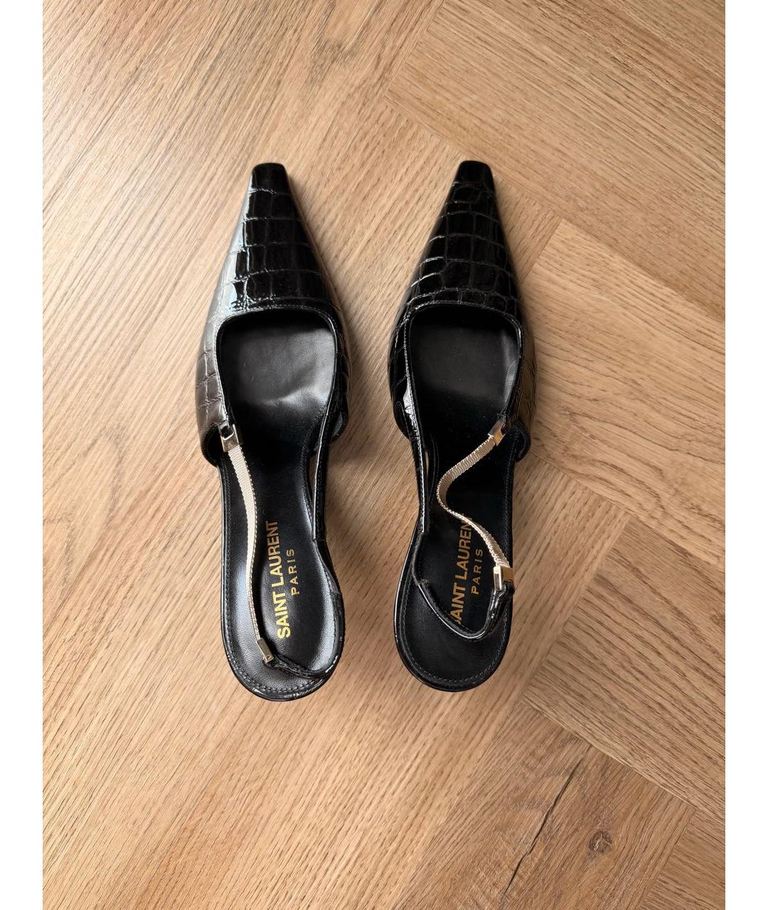 SAINT LAURENT Черные туфли из лакированной кожи, фото 3