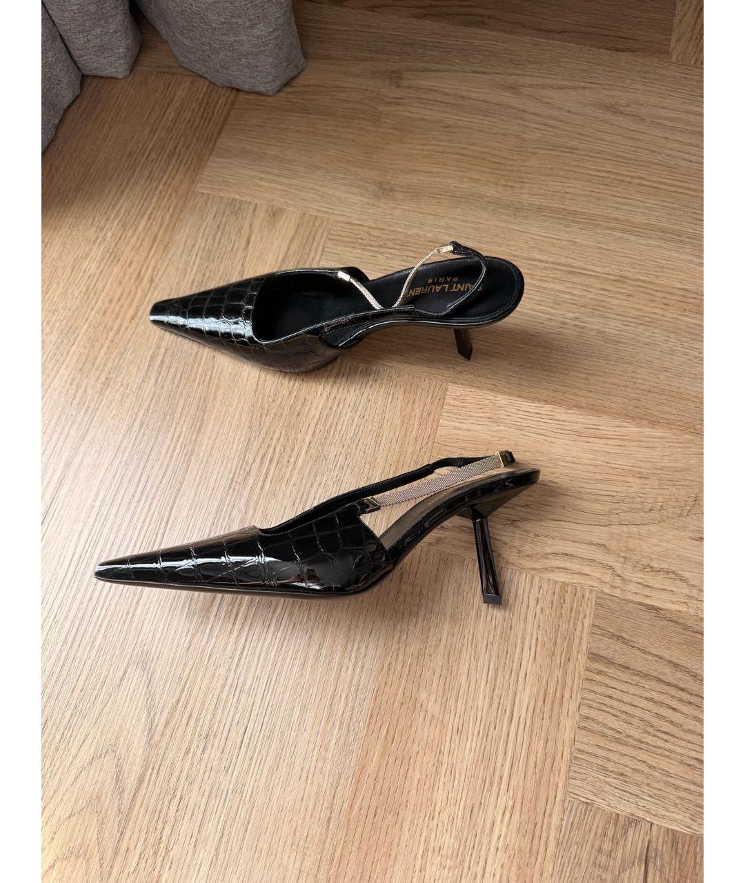 SAINT LAURENT Черные туфли из лакированной кожи, фото 9