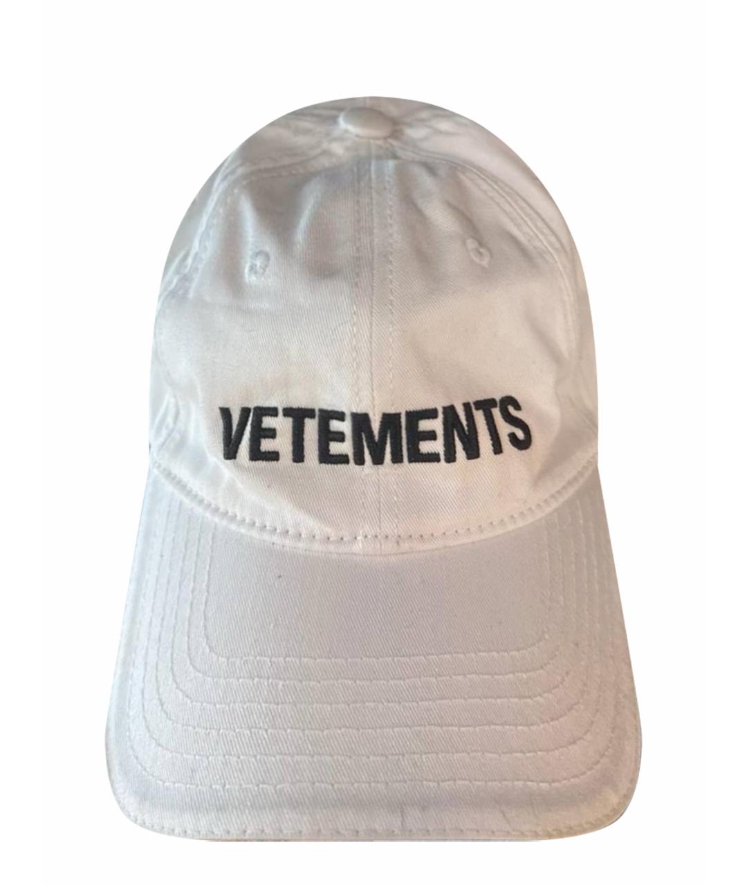 VETEMENTS Белая хлопковая кепка/бейсболка, фото 1