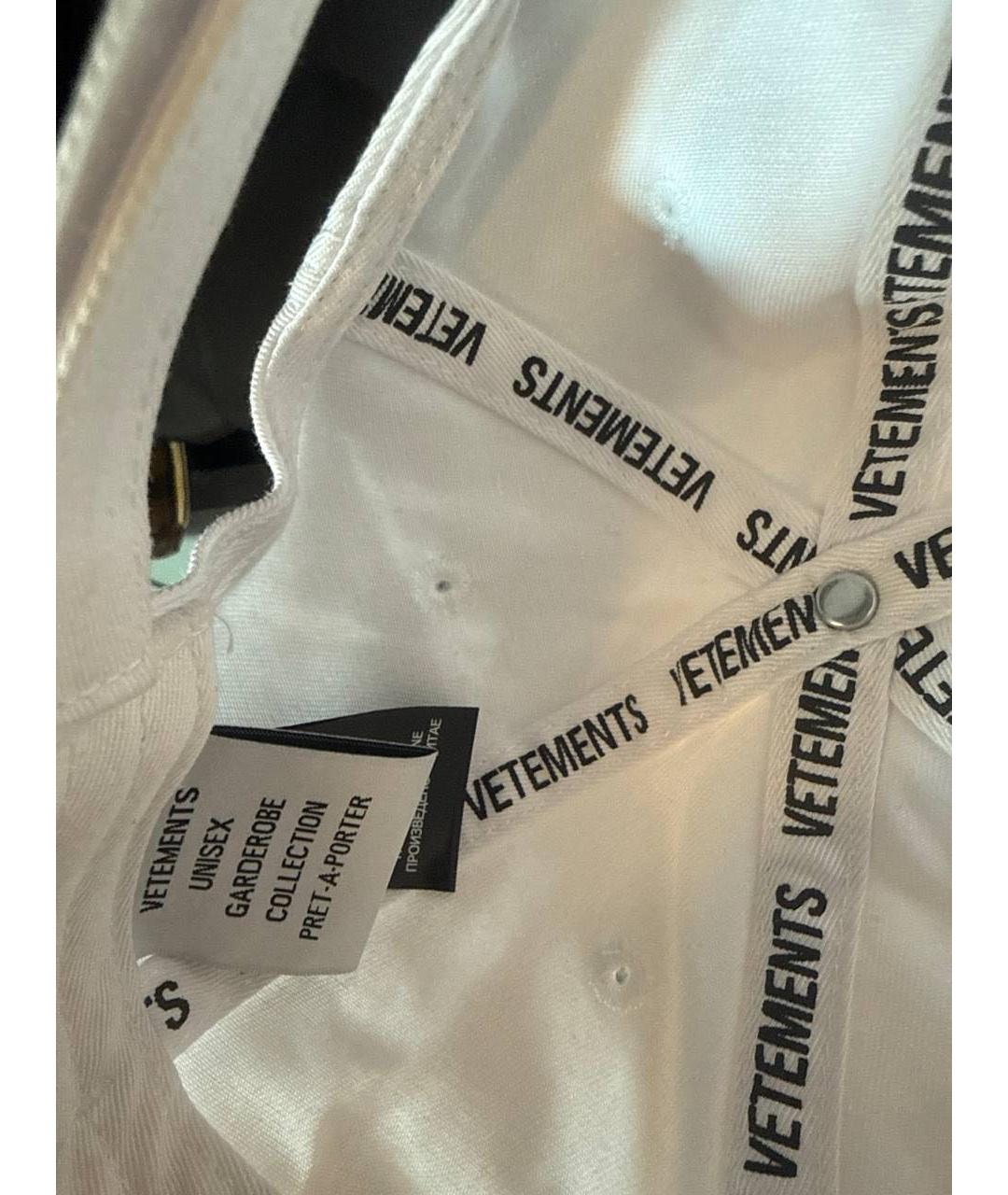 VETEMENTS Белая хлопковая кепка/бейсболка, фото 2